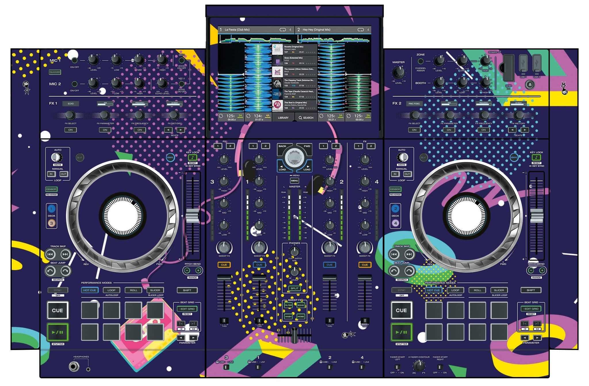 Denon DJ PRIME 4 Skin New Kids Retro