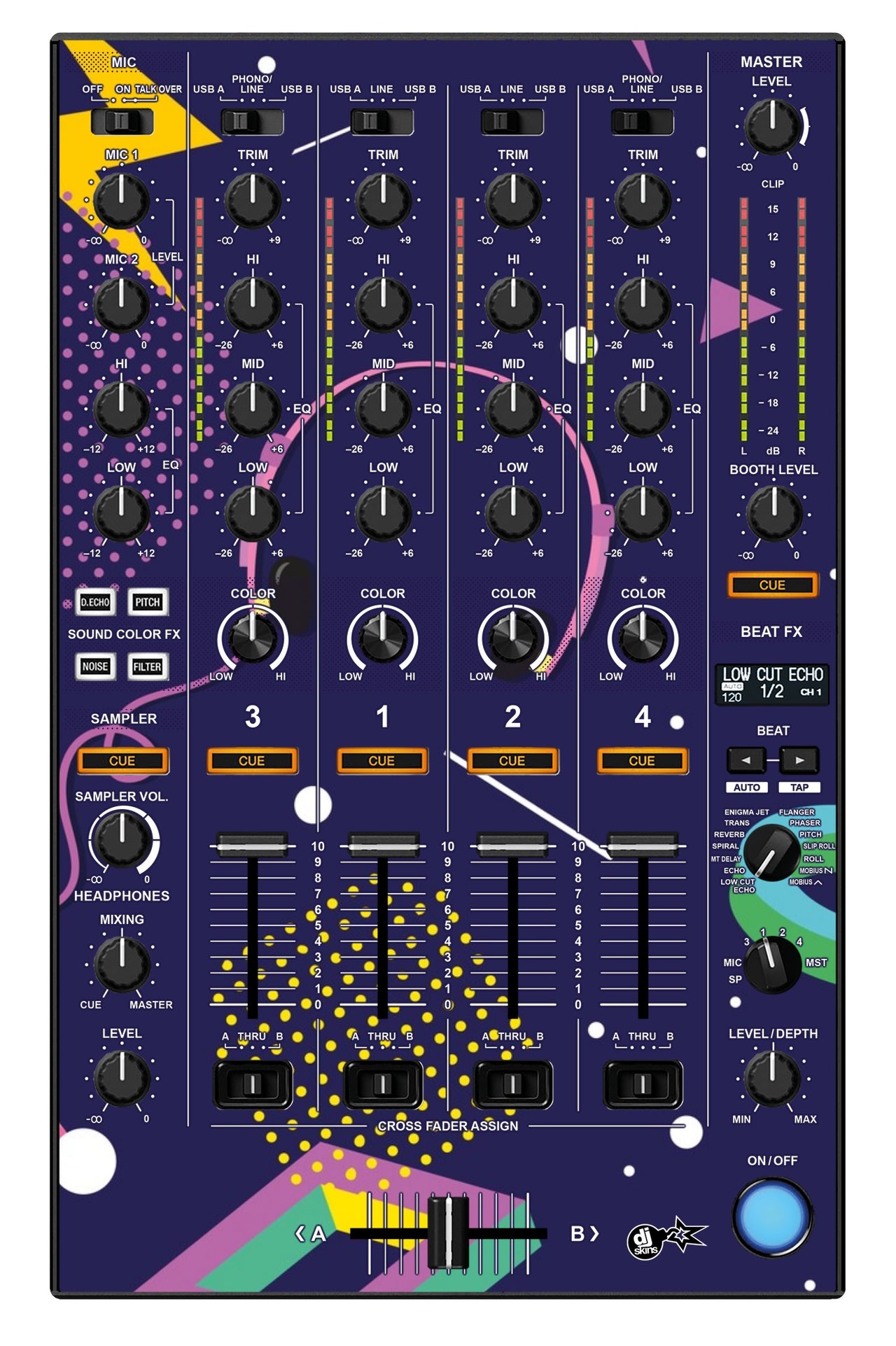 Pioneer DJ DDJ 1000 SRT MIXER Skin New Kids Retro