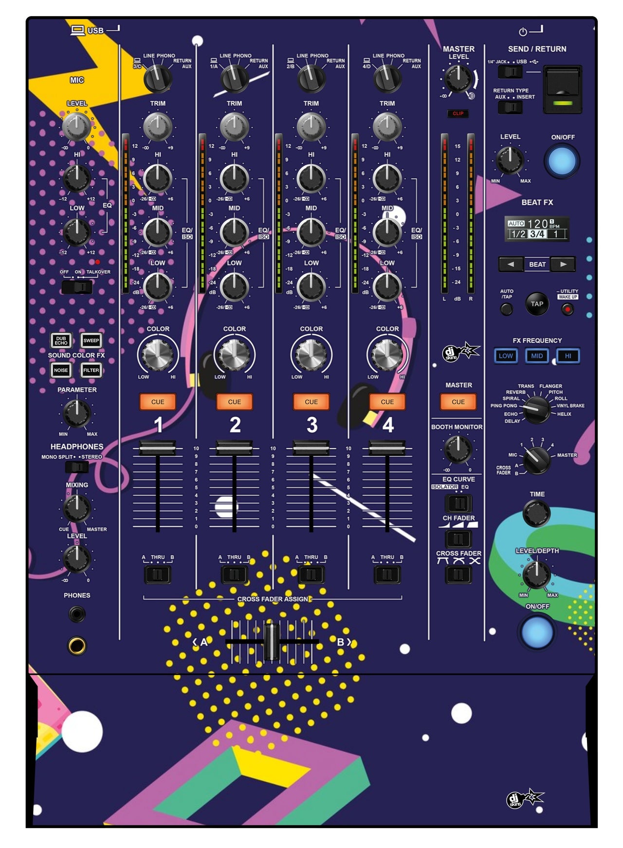 Pioneer DJ DJM 750 MK2 Skin New Kids Retro