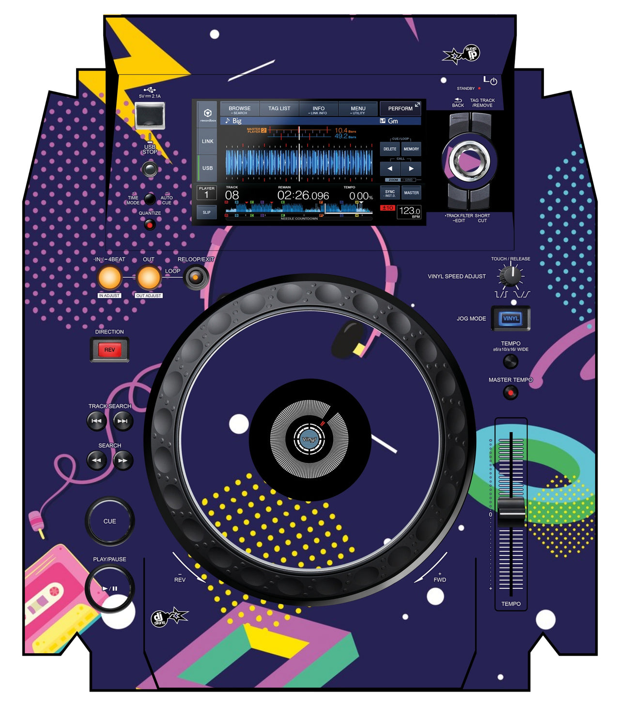 Pioneer DJ XDJ 1000 MK2 Skin New Kids Retro
