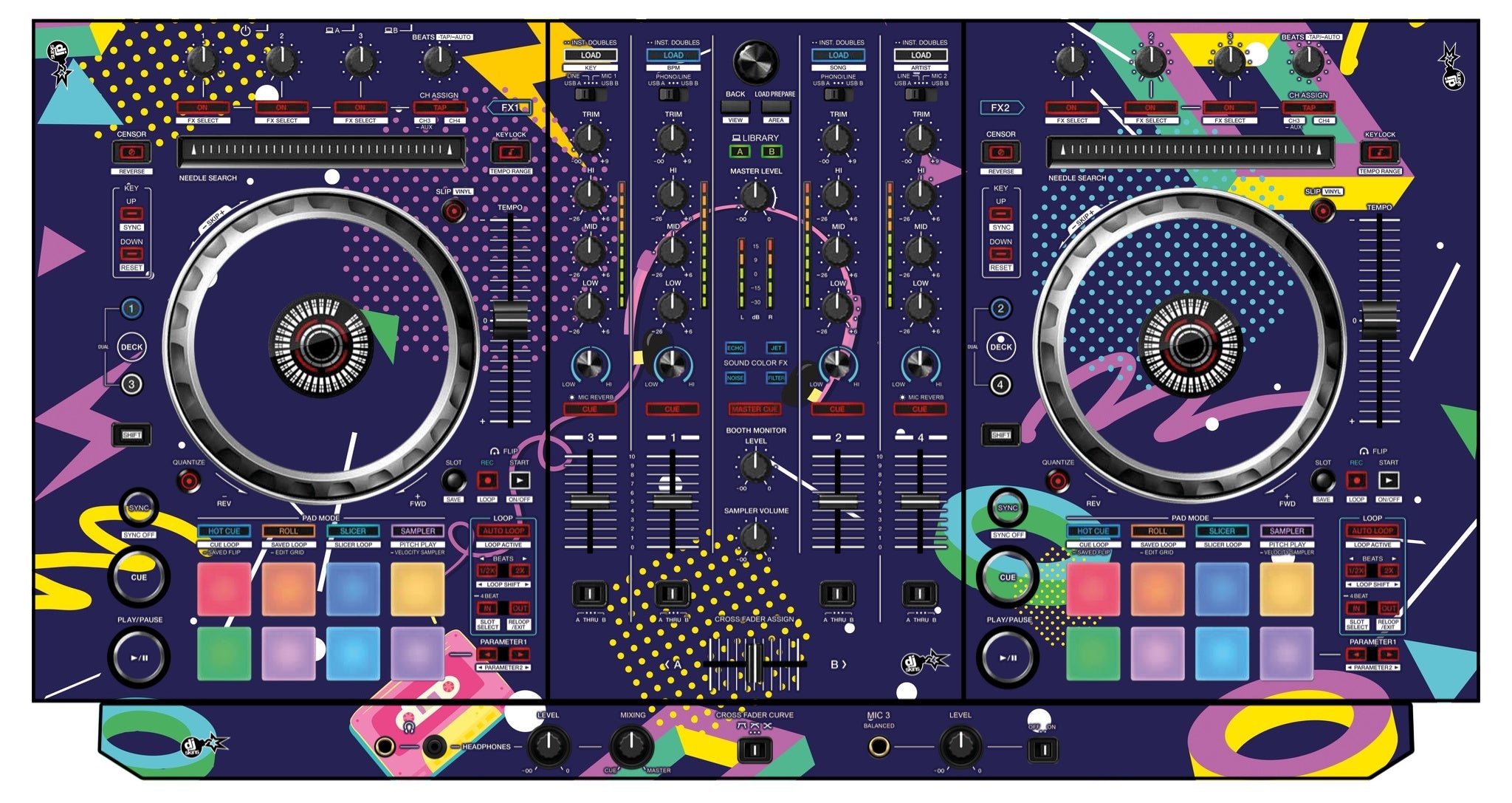 Pioneer DJ DDJ SX 3 Skin New Kids Retro