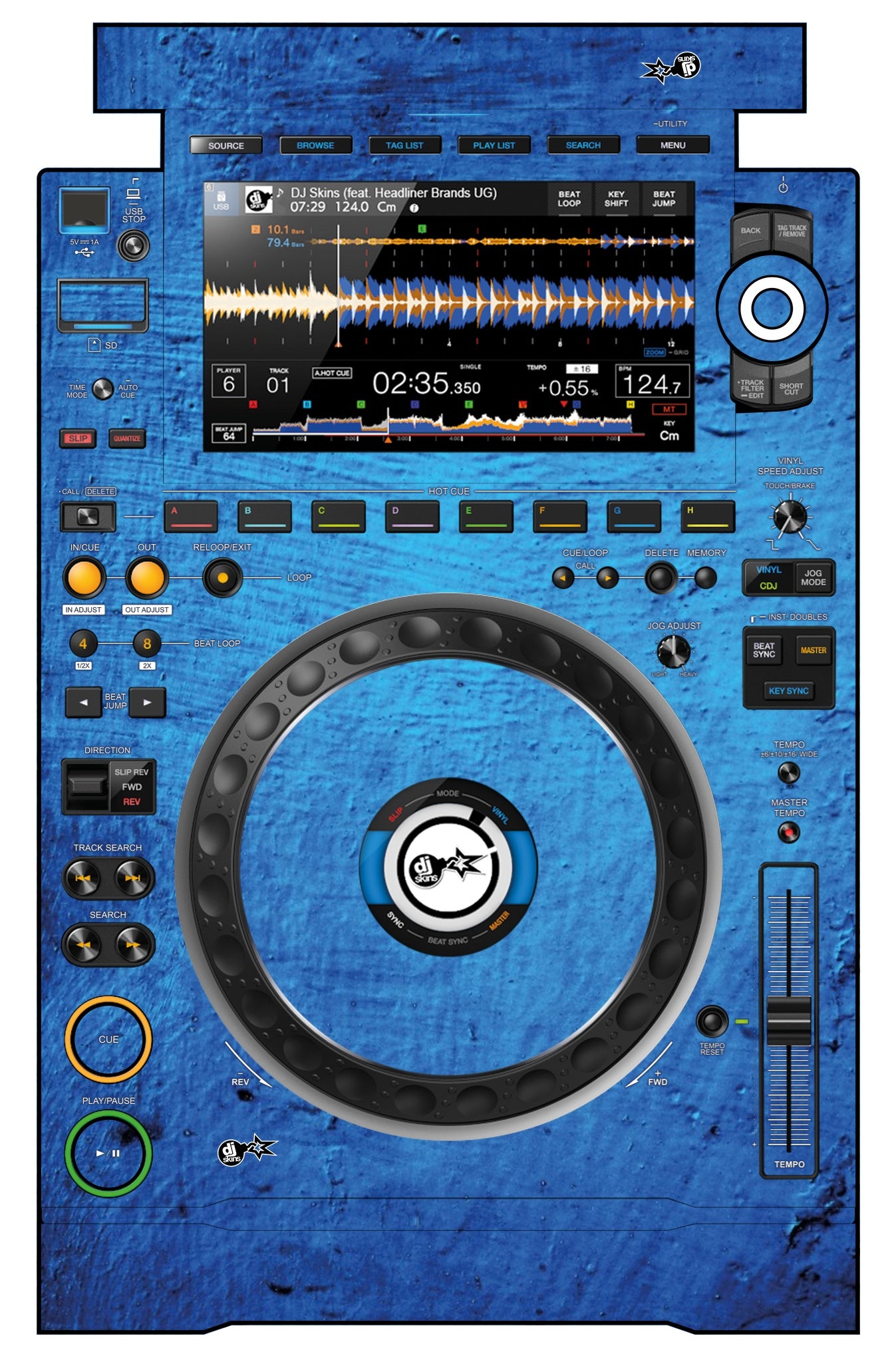 Pioneer DJ CDJ 3000 Skin Ocean
