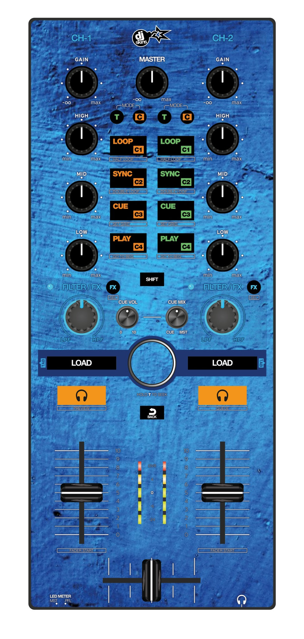 Reloop Mixtour Skin Ocean