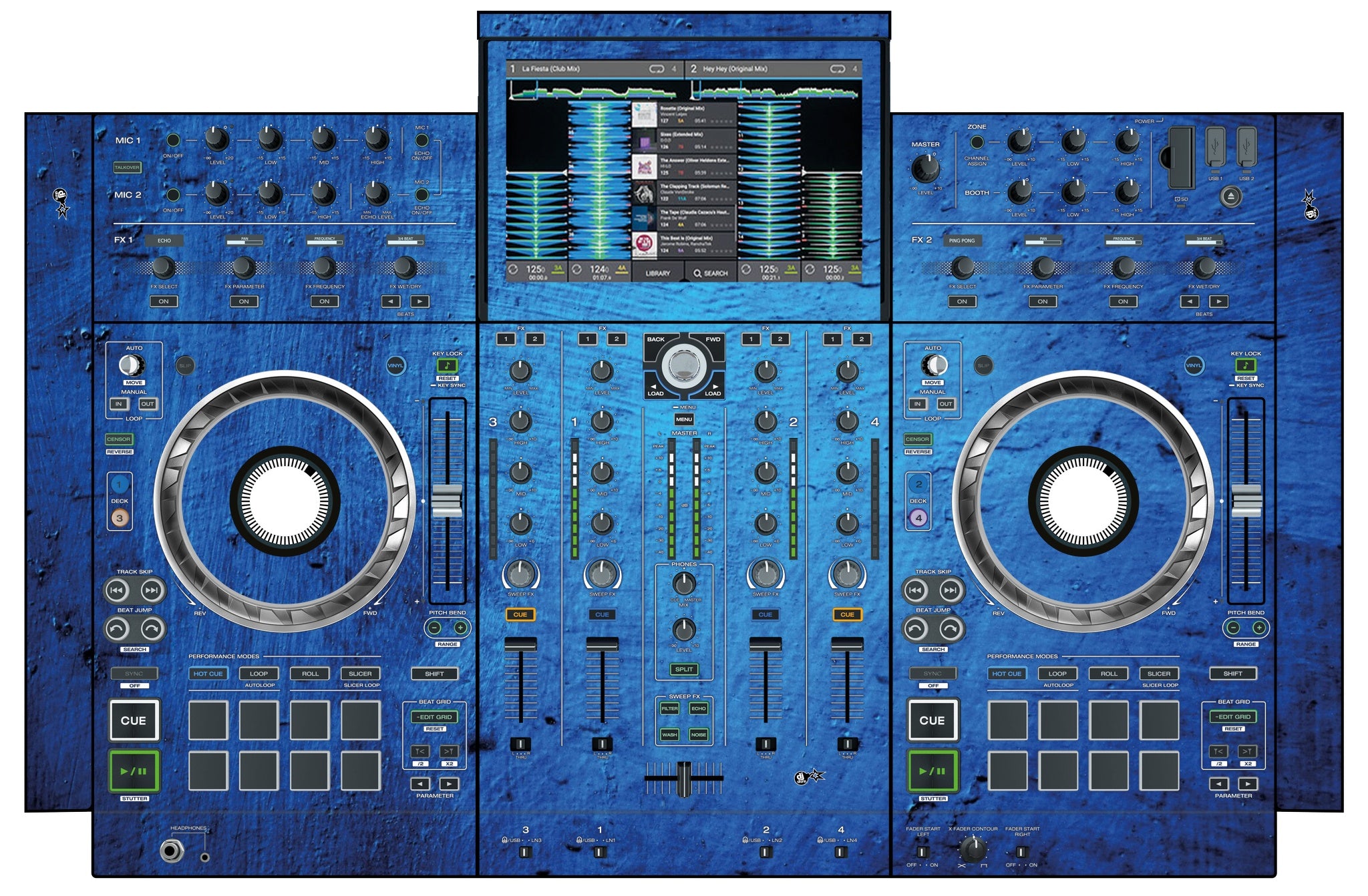 Denon DJ PRIME 4 Skin Ocean