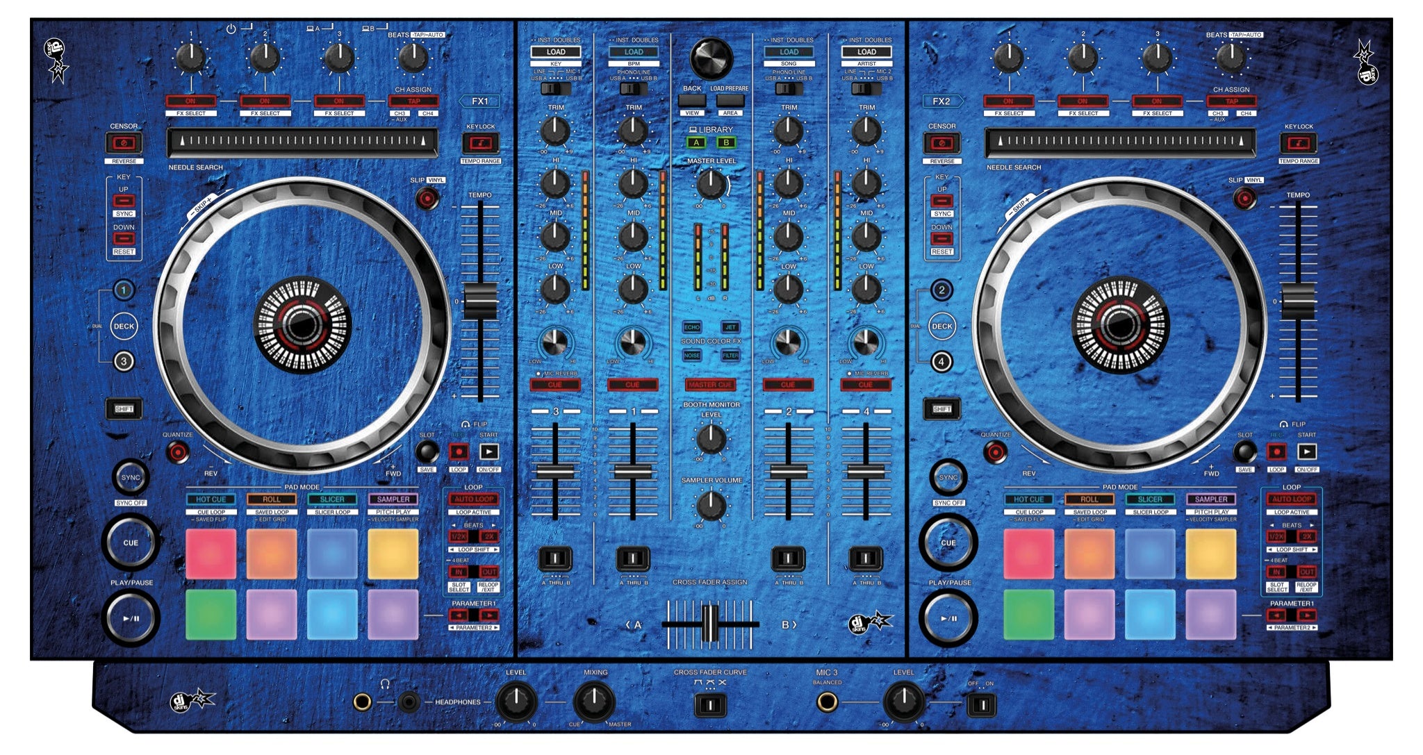 Pioneer DJ DDJ SX 3 Skin Ocean