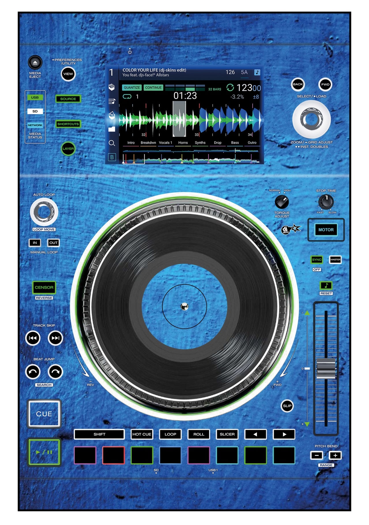 Denon DJ SC 5000 M Skin Ocean
