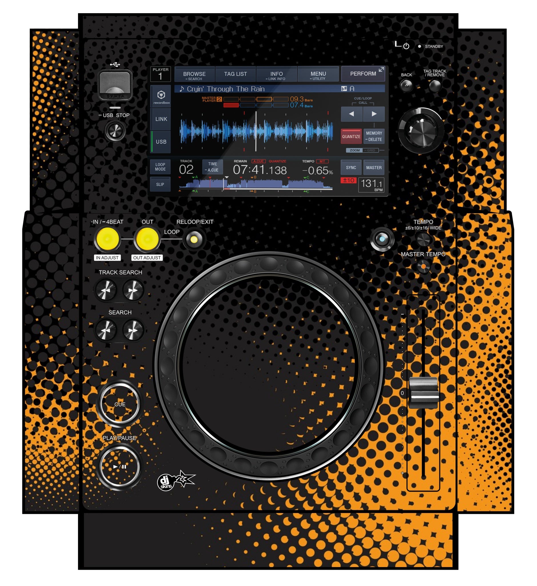 Pioneer DJ XDJ 700 Skin Orange Dot