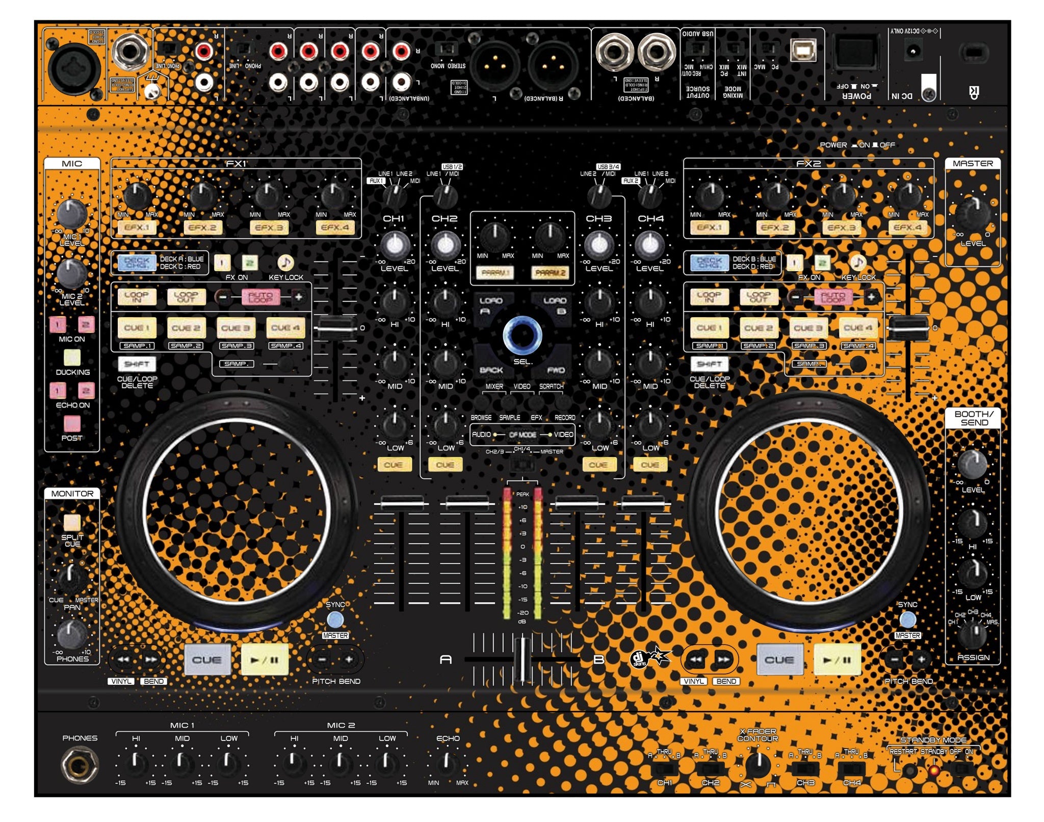 Denon DJ MC 6000 Skin Orange Dot