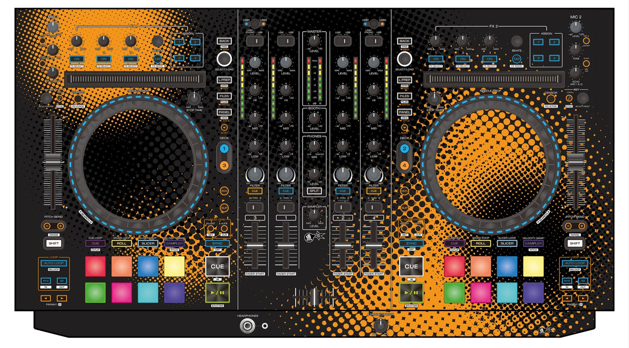 Denon DJ MC 7000 Skin Orange Dot
