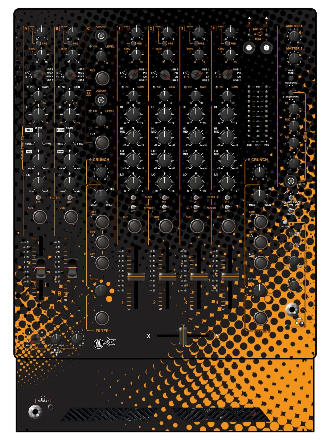 Allen and Heath XONE 96 Skin Orange Dot