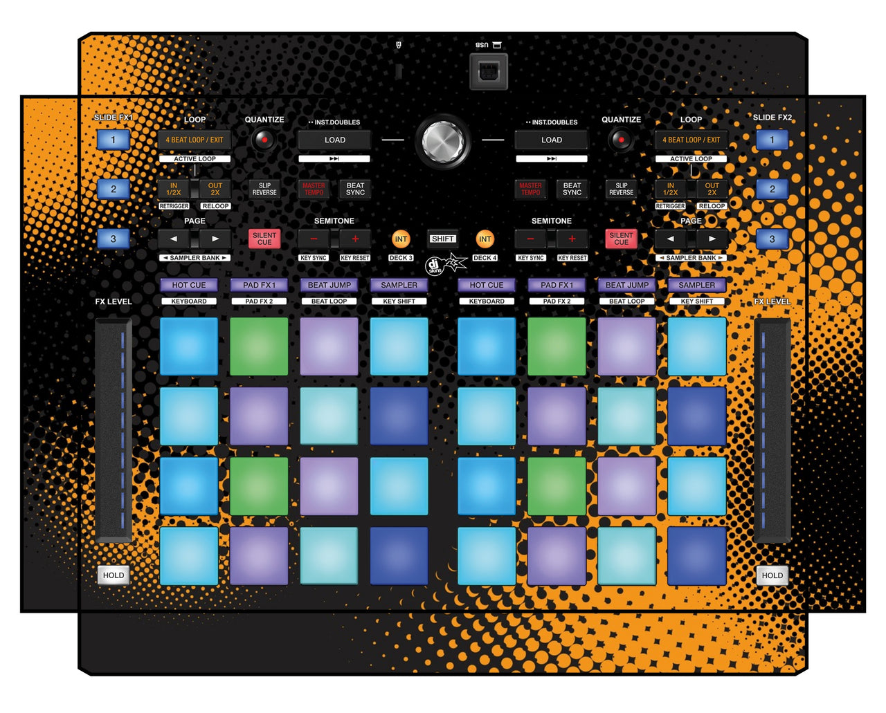 Pioneer DJ DDJ XP 1 Skin Orange Dot
