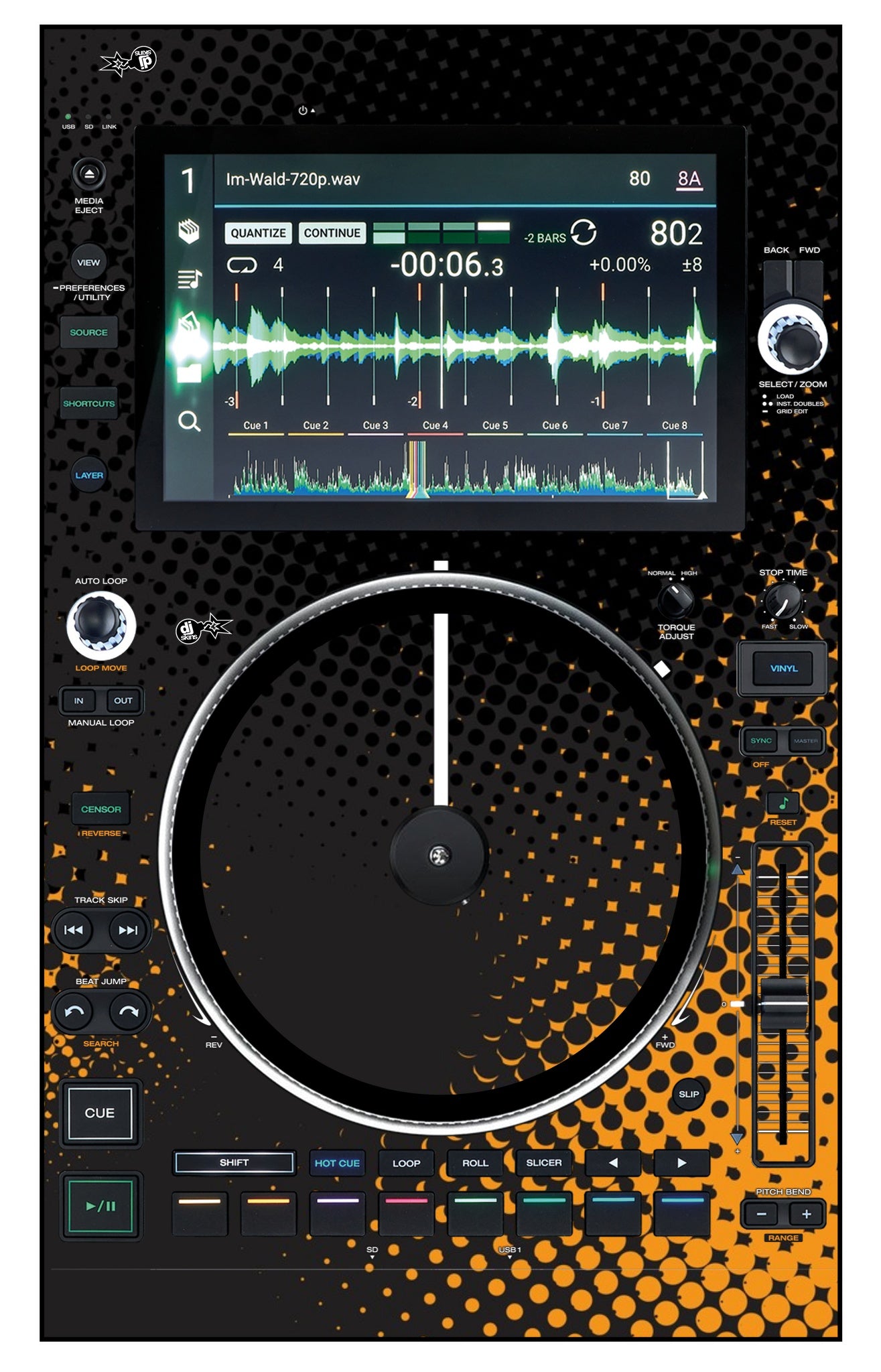 Denon DJ SC 6000 M Skin Orange Dot