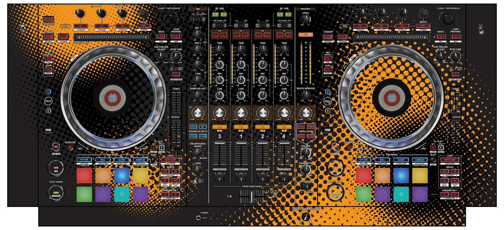 Pioneer DJ DDJ SZ 2 Skin Orange Dot