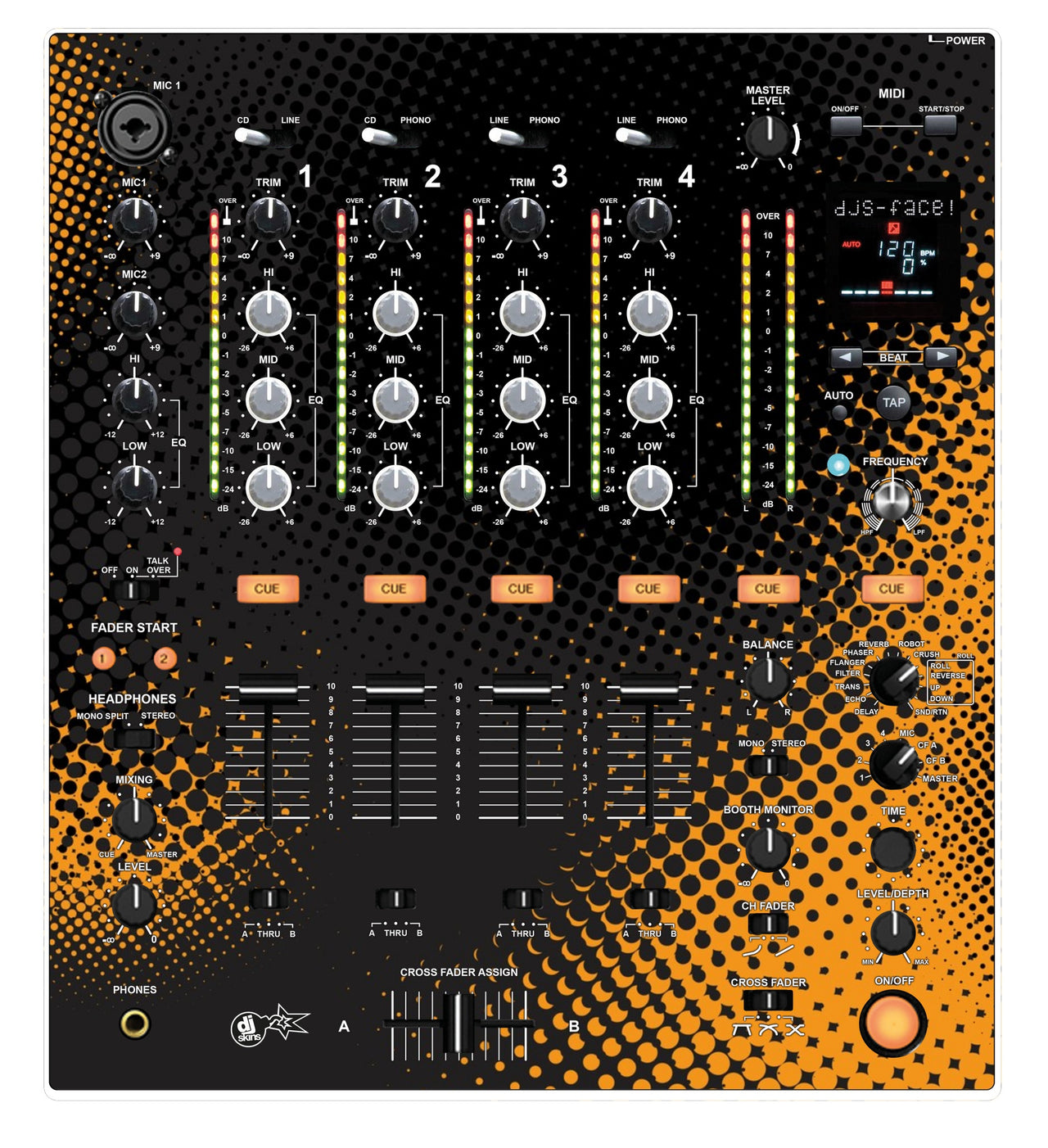 Pioneer DJ DJM 700 Skin Orange Dot