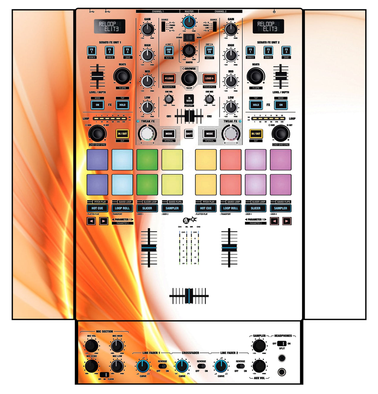 Reloop Elite Skin Orange Swirl