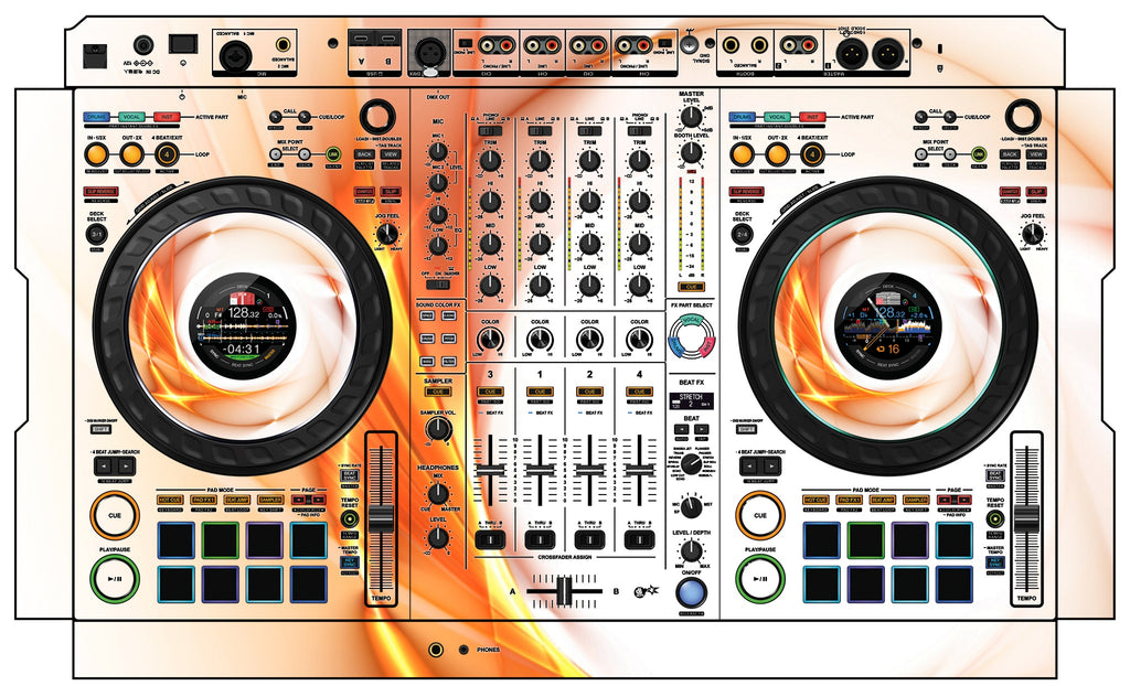 Pioneer DJ DDJ FLX10 Skin Orange Swirl