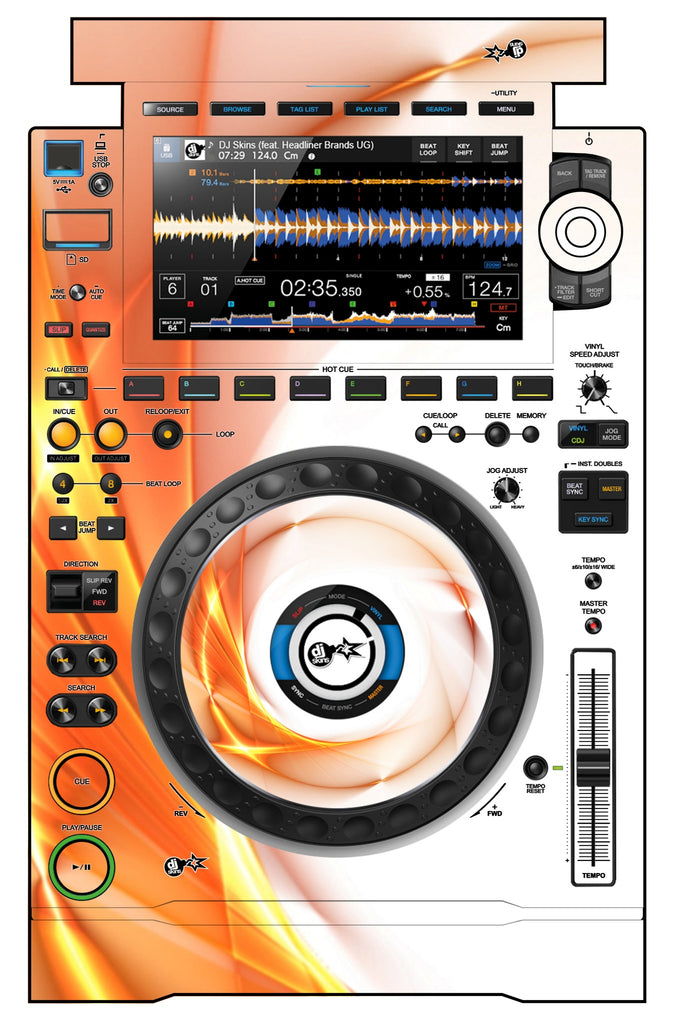 Pioneer DJ CDJ 3000 Skin Orange Swirl