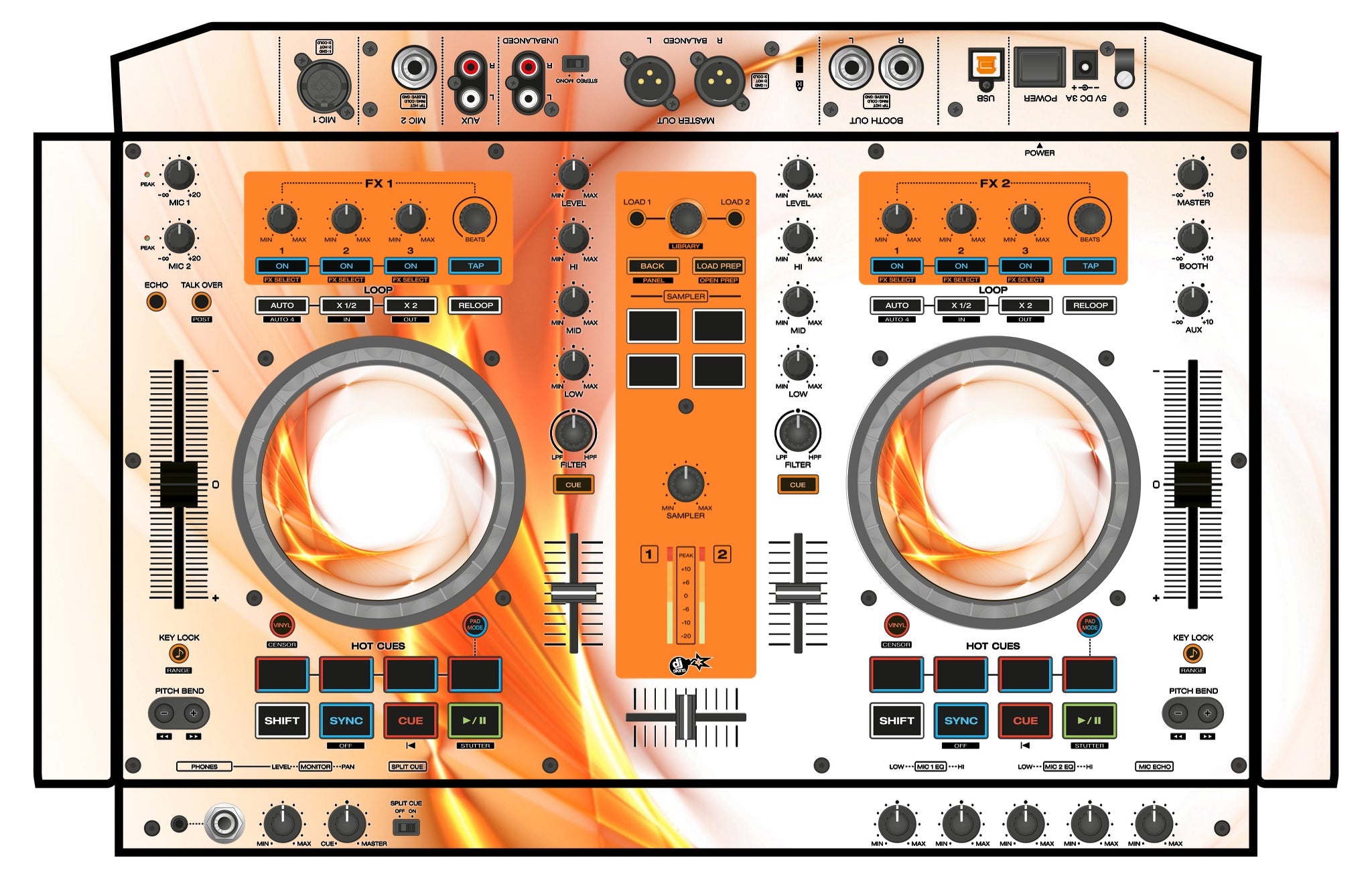 Denon DJ MC 4000 Skin Orange Swirl
