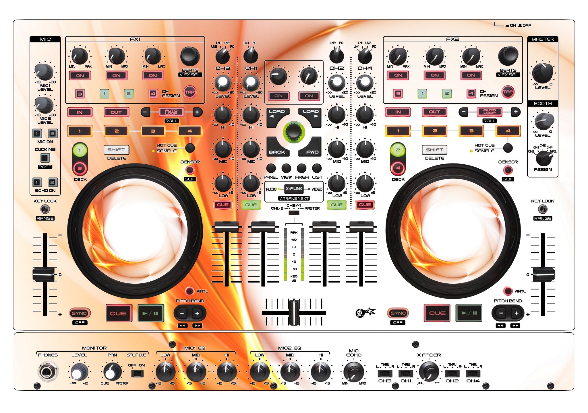 Denon DJ MC 6000 MK2 Skin Orange Swirl