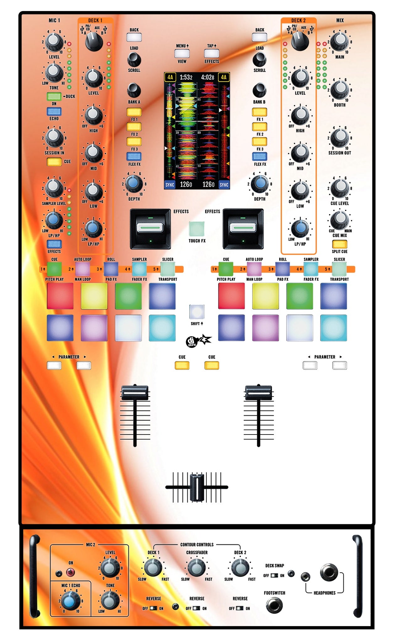 Rane 72 Skin Orange Swirl