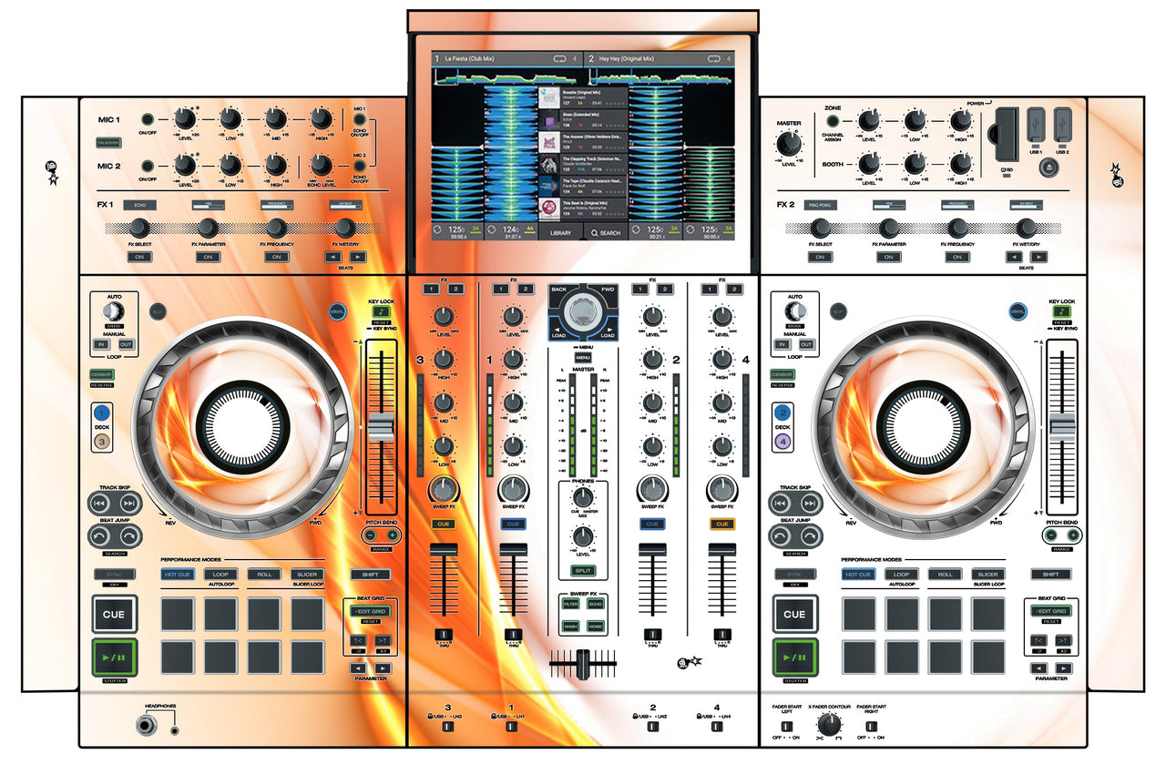Denon DJ PRIME 4 Skin Orange Swirl