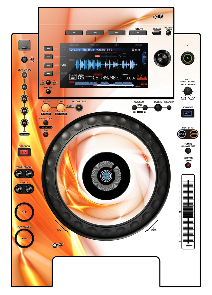 Pioneer DJ CDJ 900 NEXUS Skin Orange Swirl