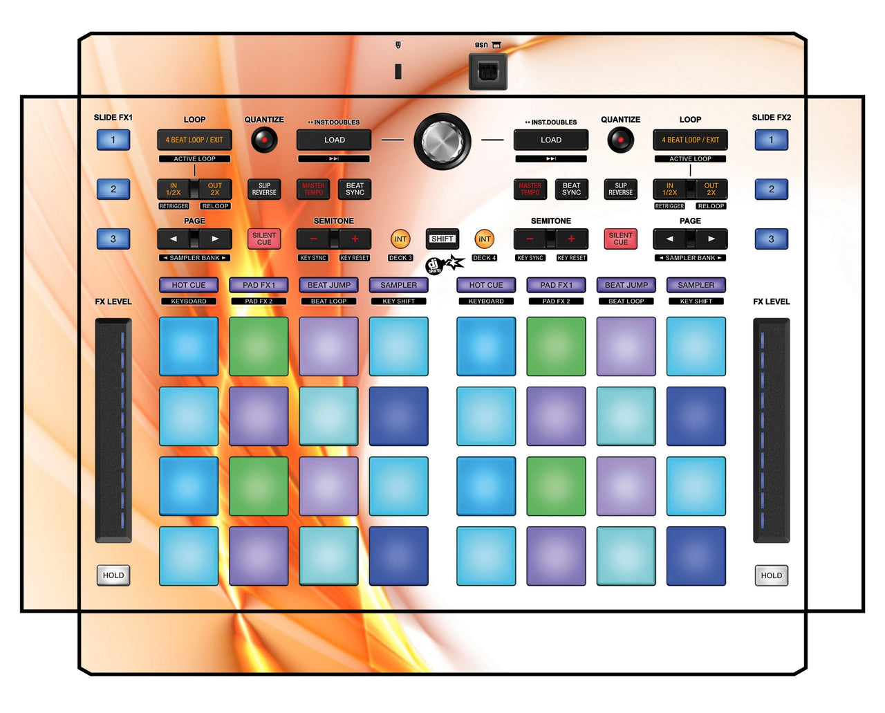 Pioneer DJ DDJ XP 1 Skin Orange Swirl