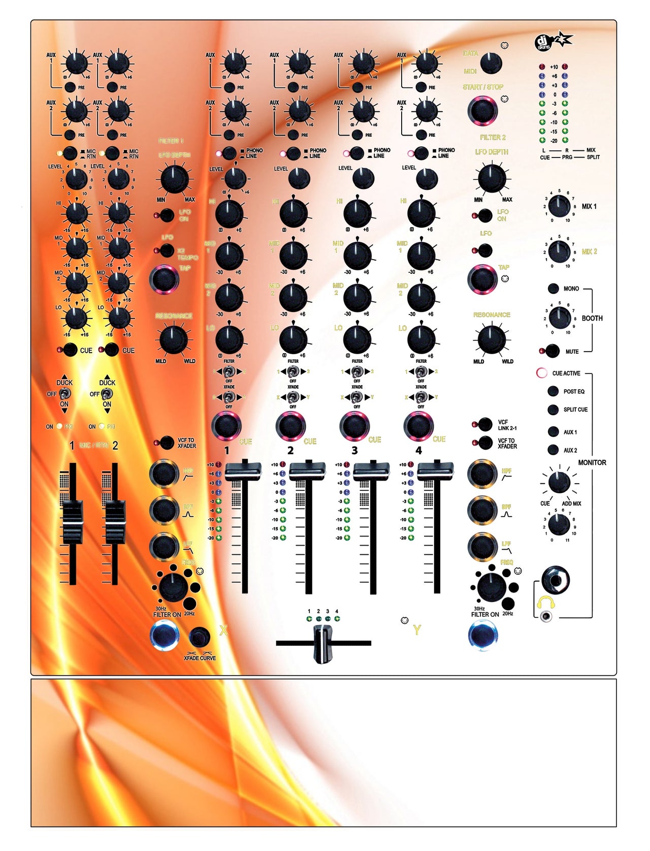 Allen and Heath XONE 92 Skin Orange Swirl