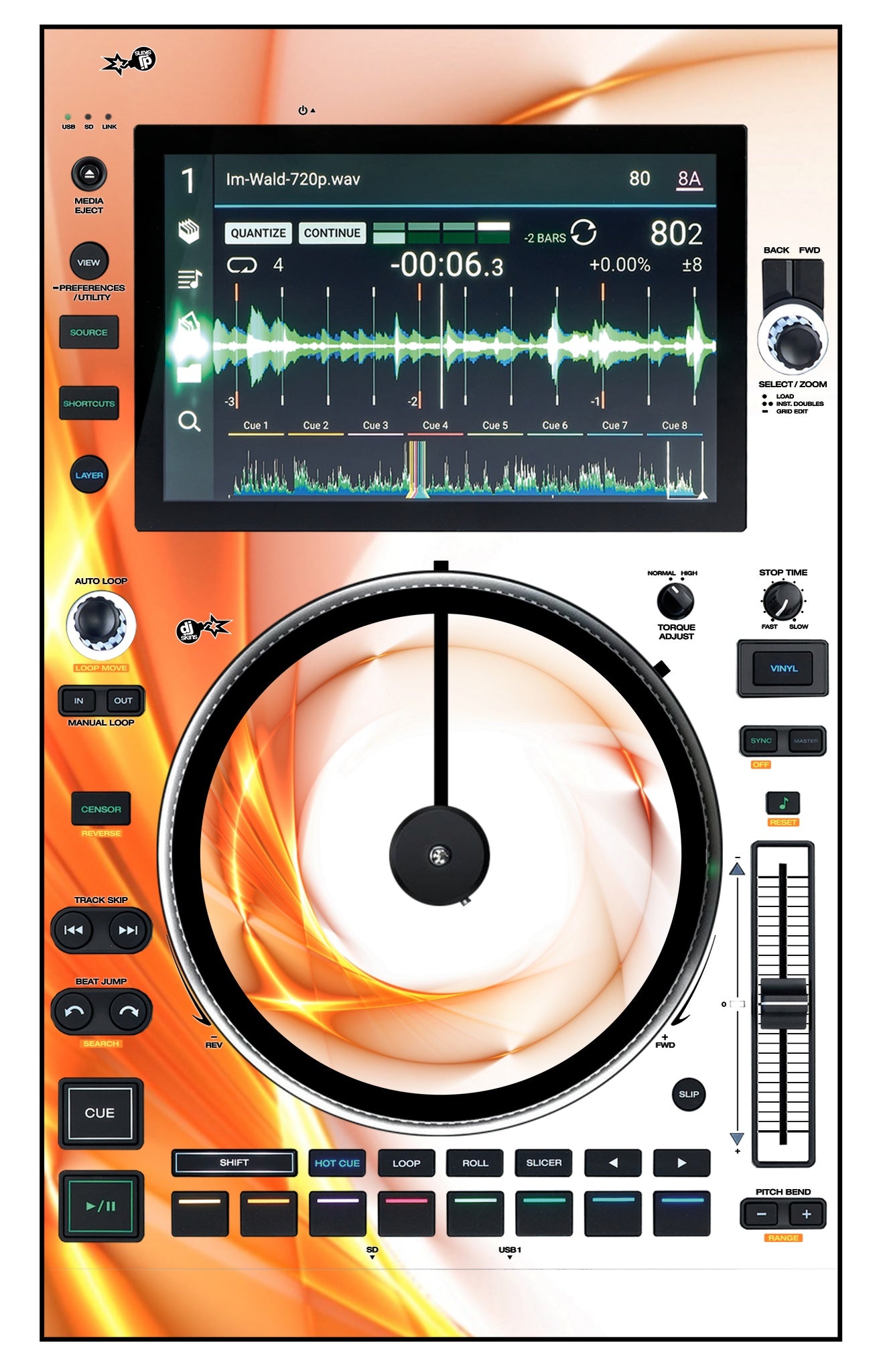 Denon DJ SC 6000 M Skin Orange Swirl