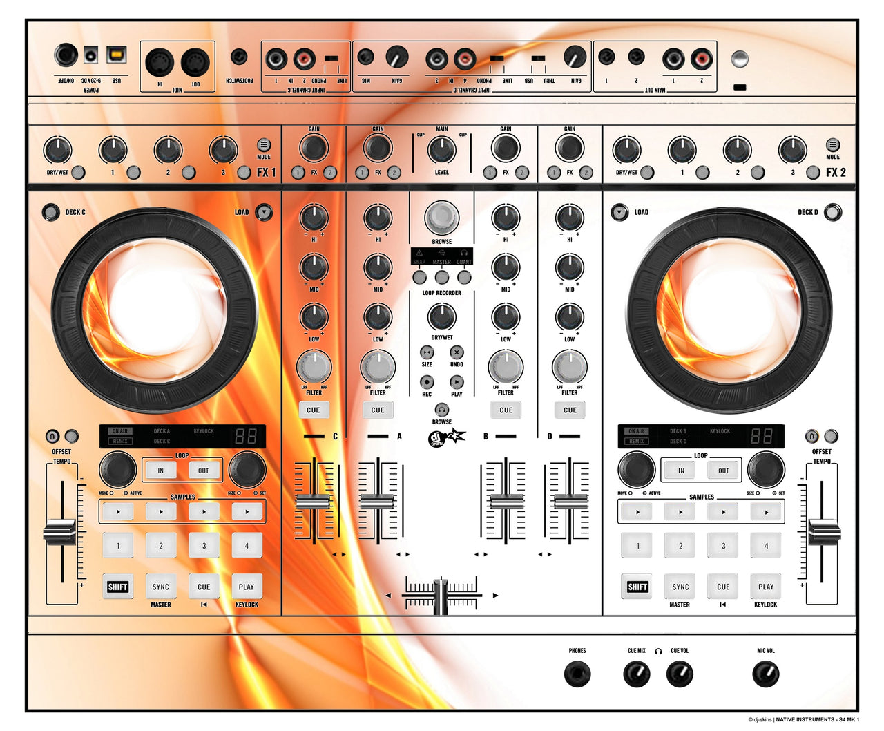 Native Instruments S4 MK1 Skin Orange Swirl
