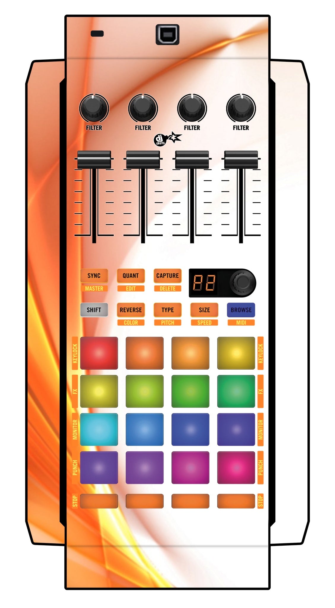 Native Instruments F1 Skin Orange Swirl