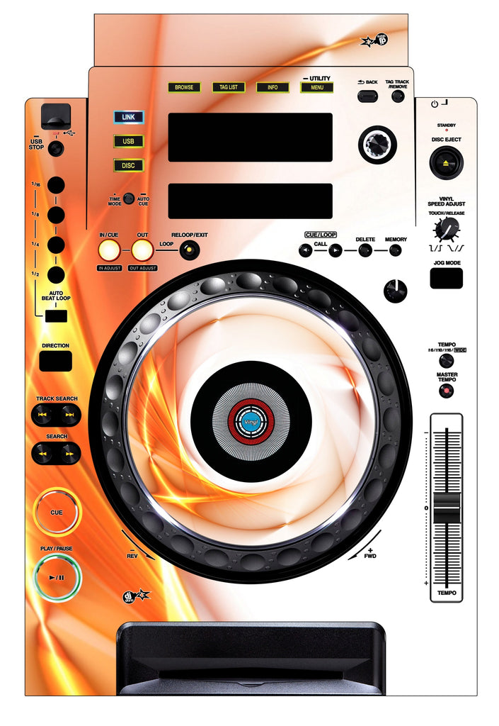 Pioneer DJ CDJ 900 Skin Orange Swirl