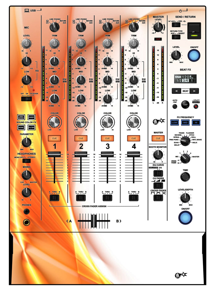 Pioneer DJ DJM 750 MK2 Skin Orange Swirl