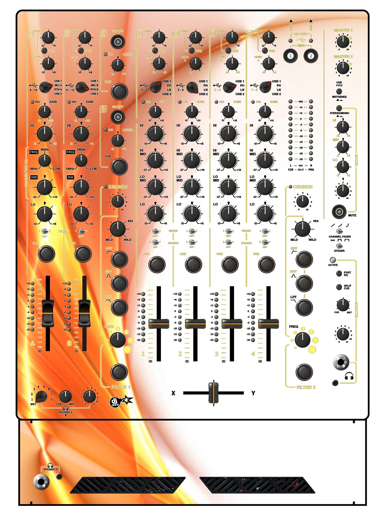 Allen and Heath XONE 96 Skin Orange Swirl