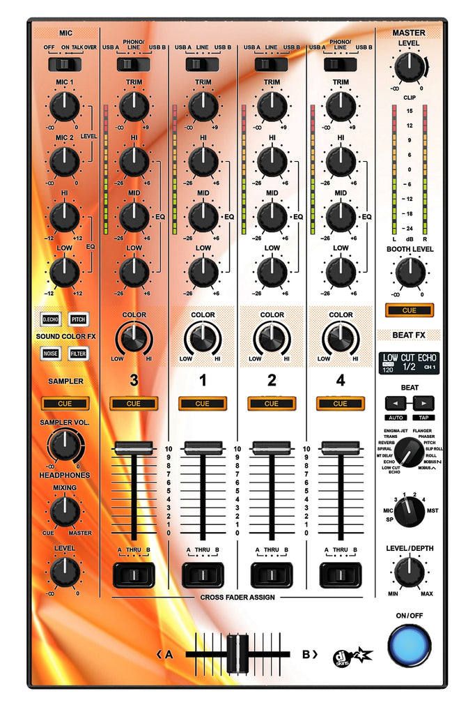 Pioneer DJ DDJ 1000 SRT MIXER Skin Orange Swirl