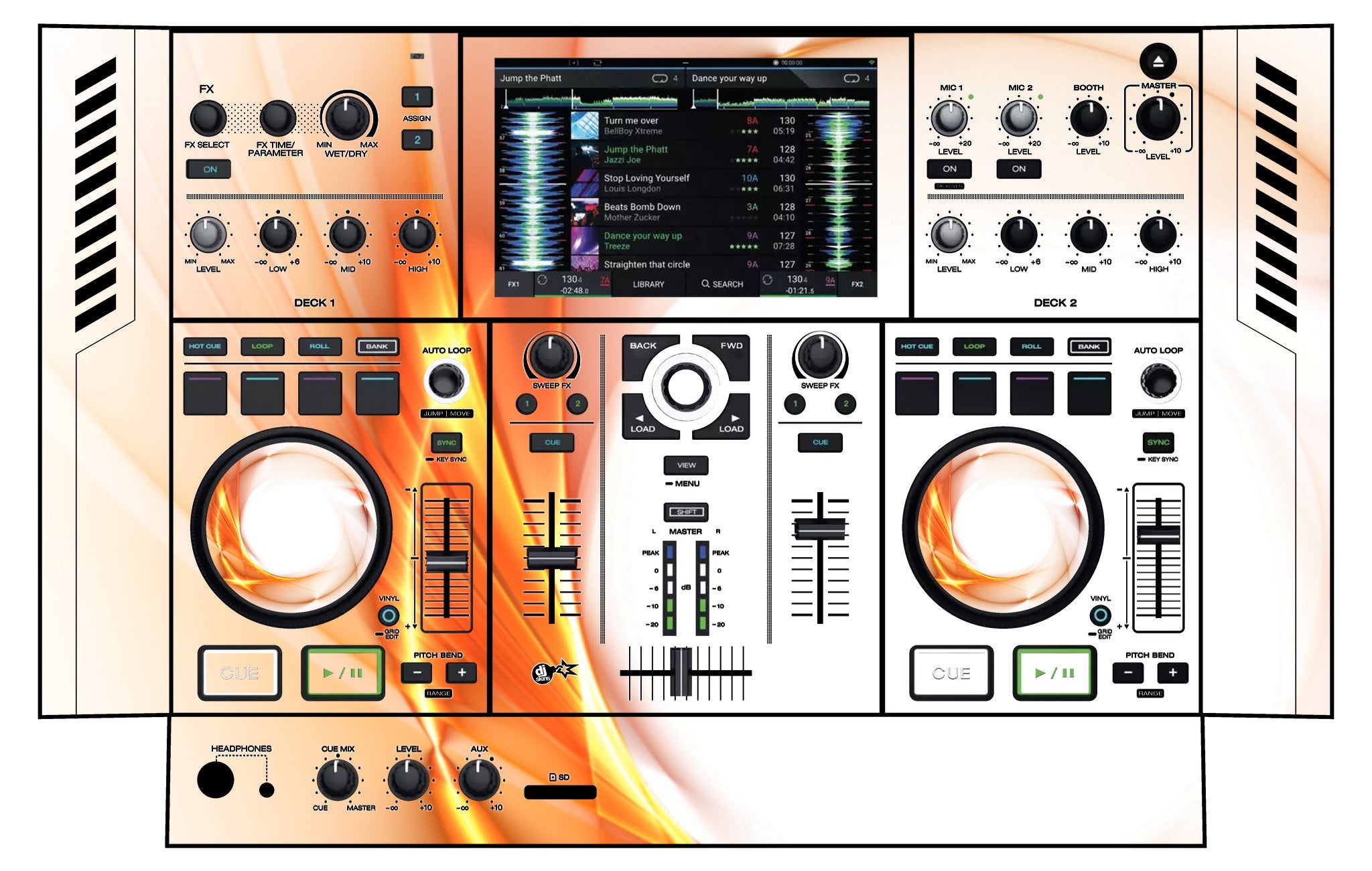 Denon DJ PRIME GO Skin Orange Swirl