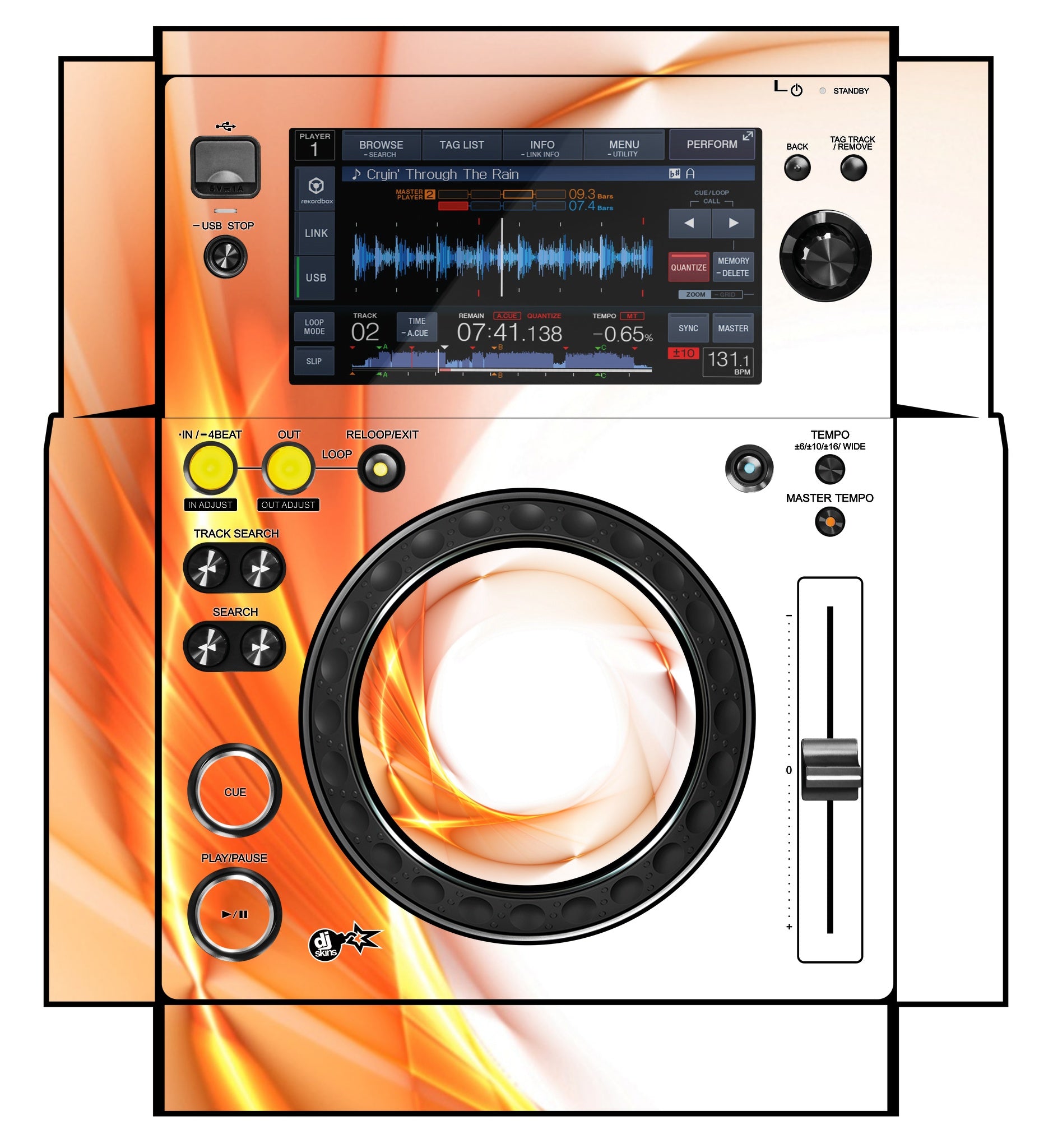 Pioneer DJ XDJ 700 Skin Orange Swirl