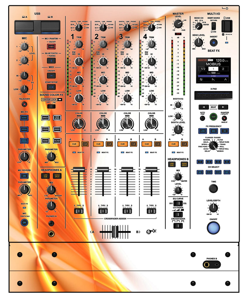 Pioneer DJ DJM A9 Skin Orange Swirl