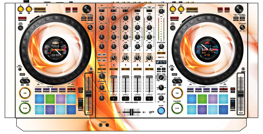 Pioneer DJ DDJ 1000 SRT Skin Orange Swirl