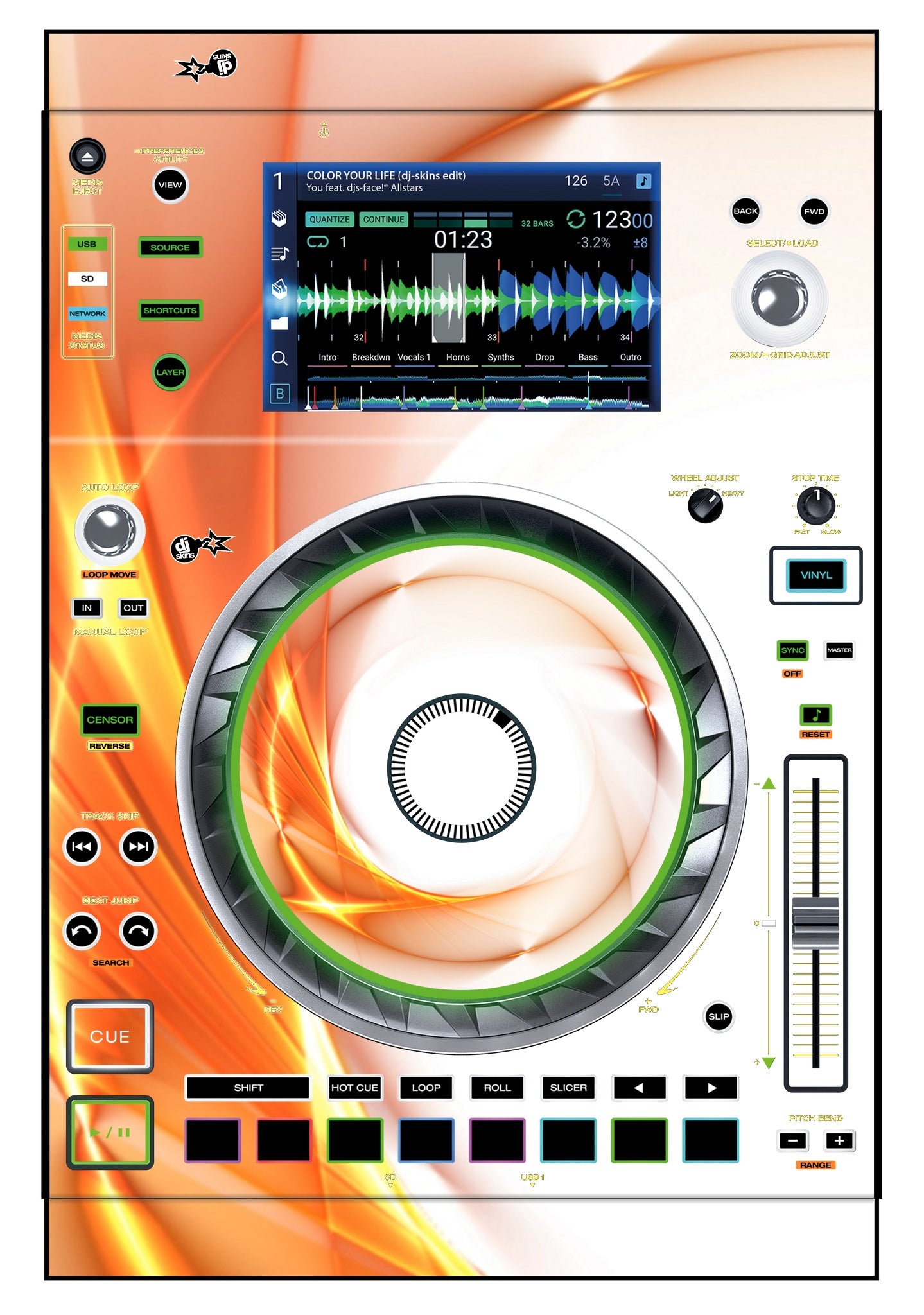 Denon DJ SC 5000 Skin Orange Swirl