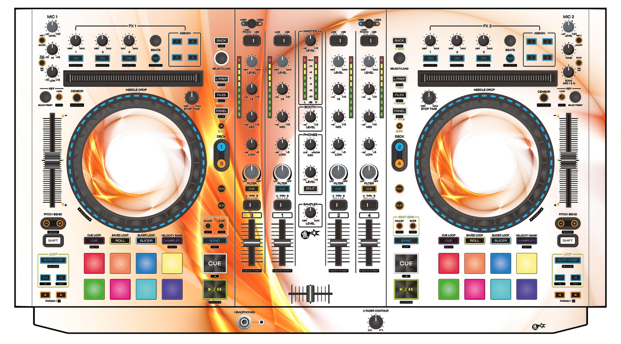 Denon DJ MC 7000 Skin Orange Swirl