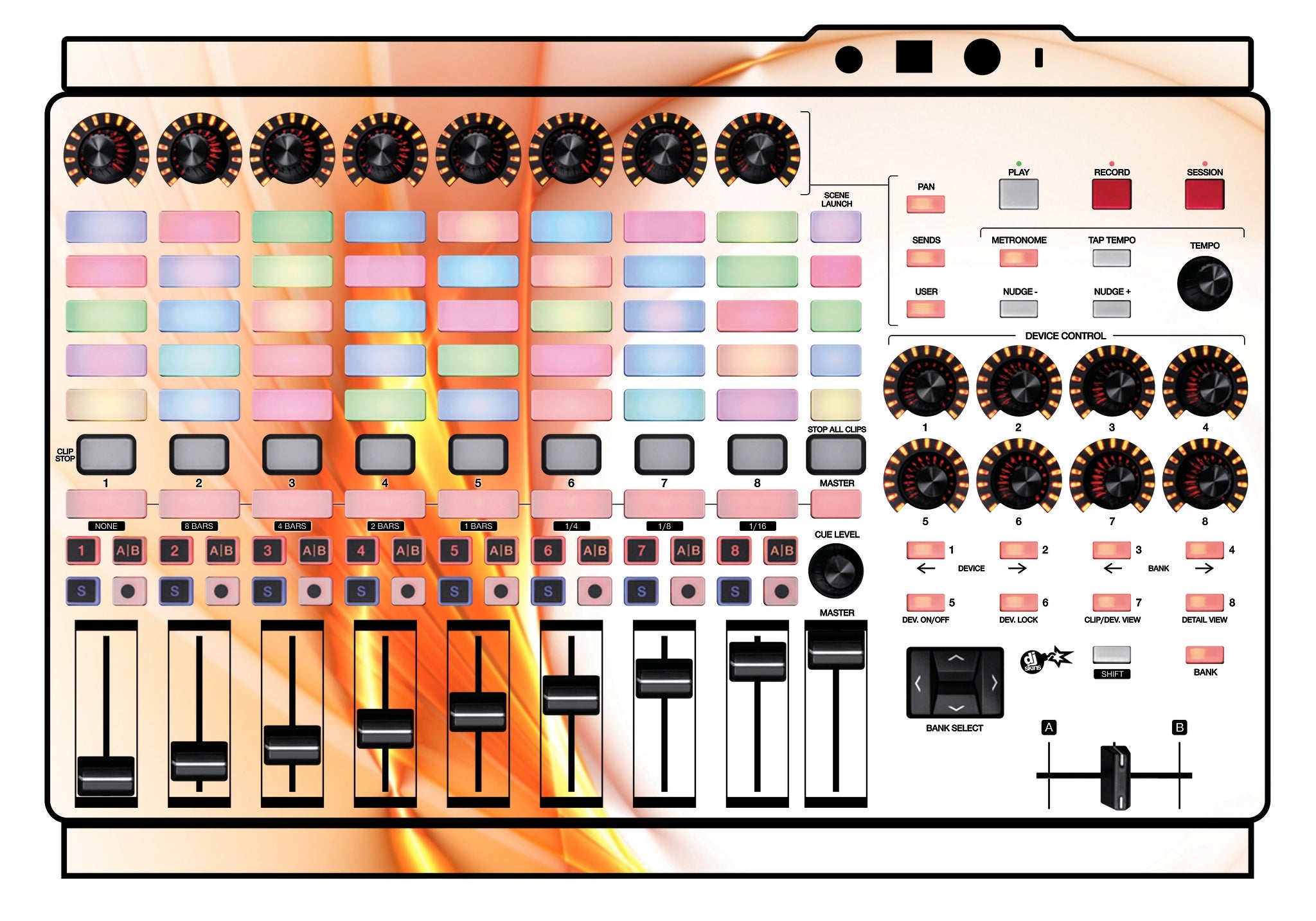 Akai Pro APC 40 MK2 Skin Orange Swirl