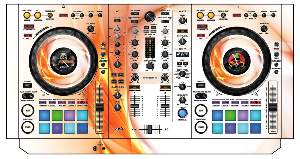 Pioneer DJ DDJ 800 Skin Orange Swirl