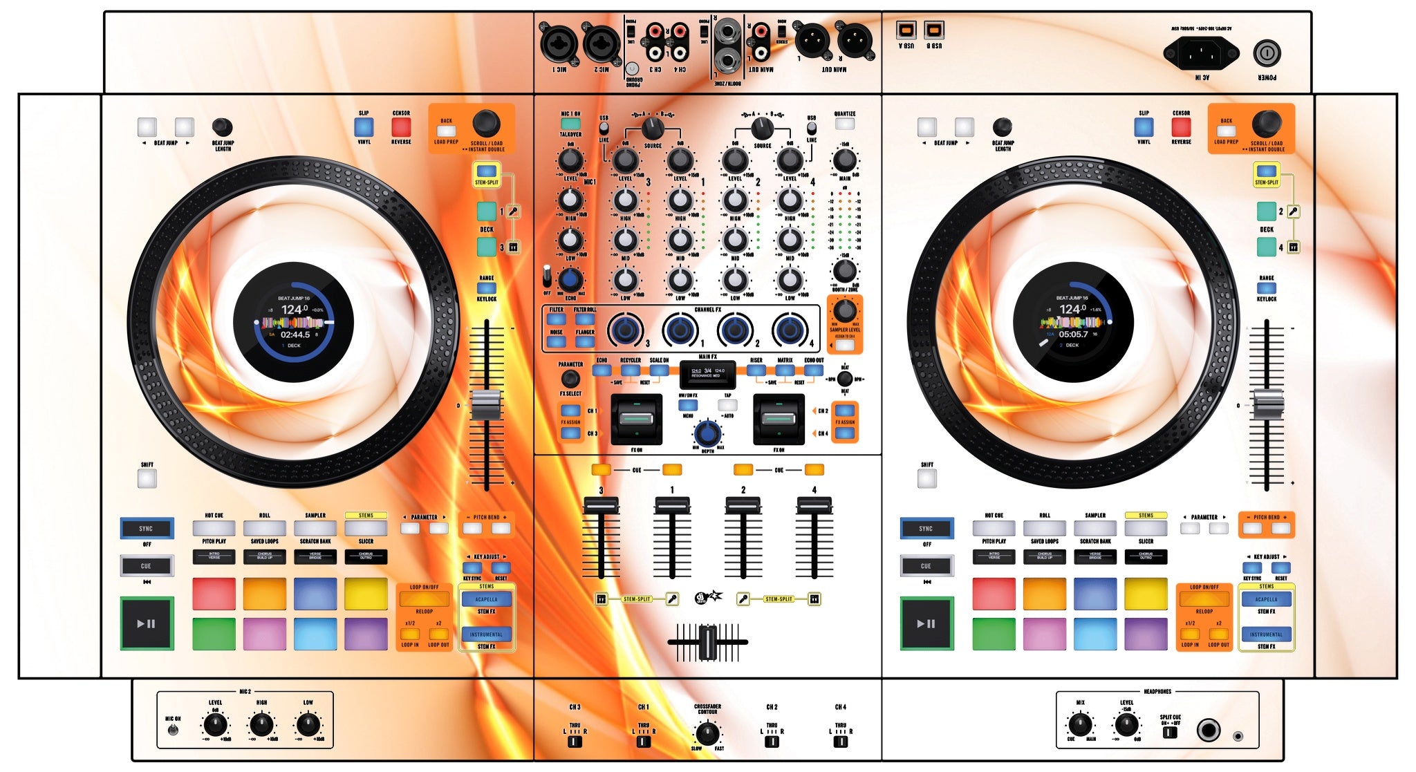 Rane FOUR Skin Orange Swirl