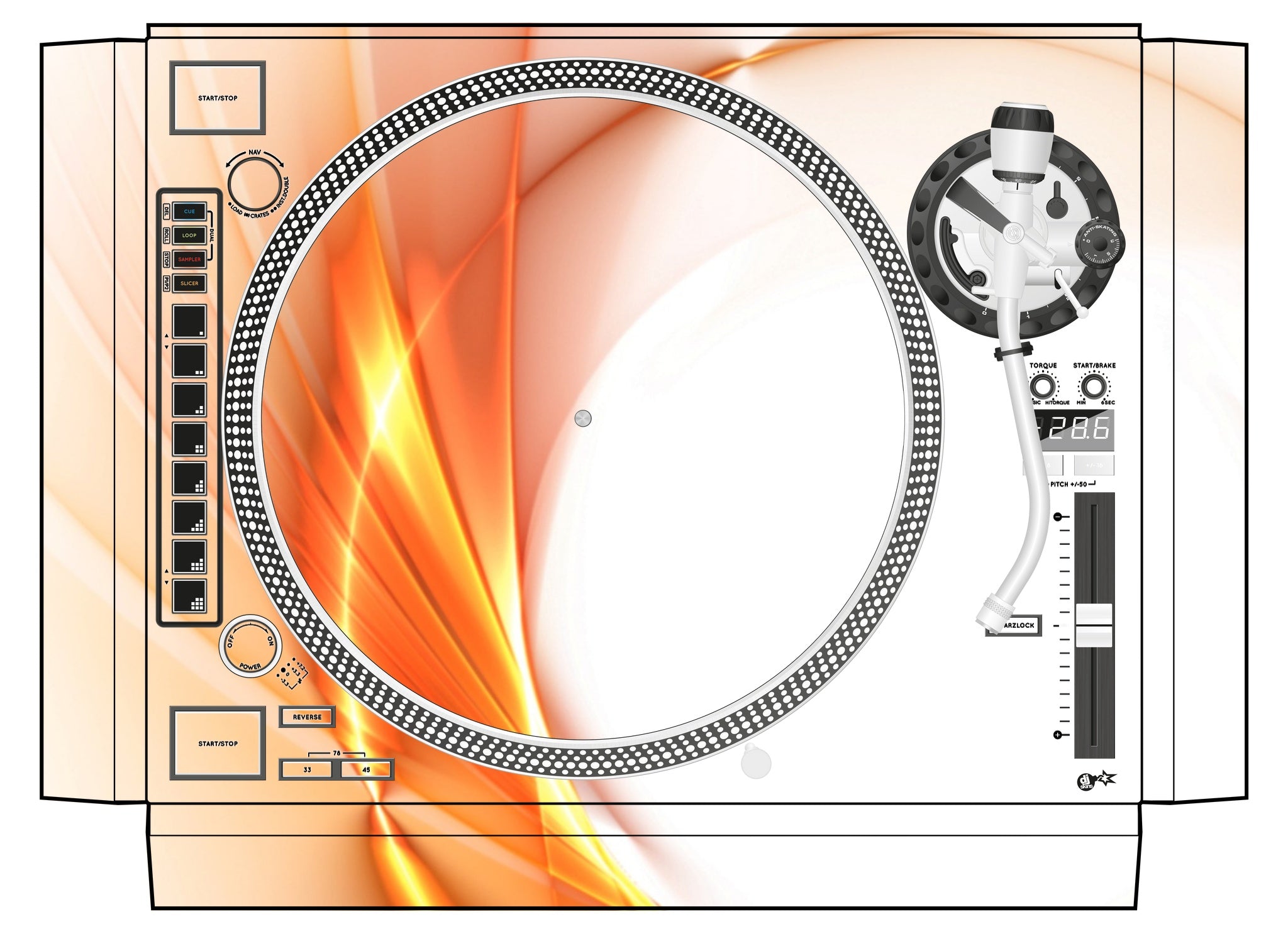 Reloop RP 8000 Skin Orange Swirl