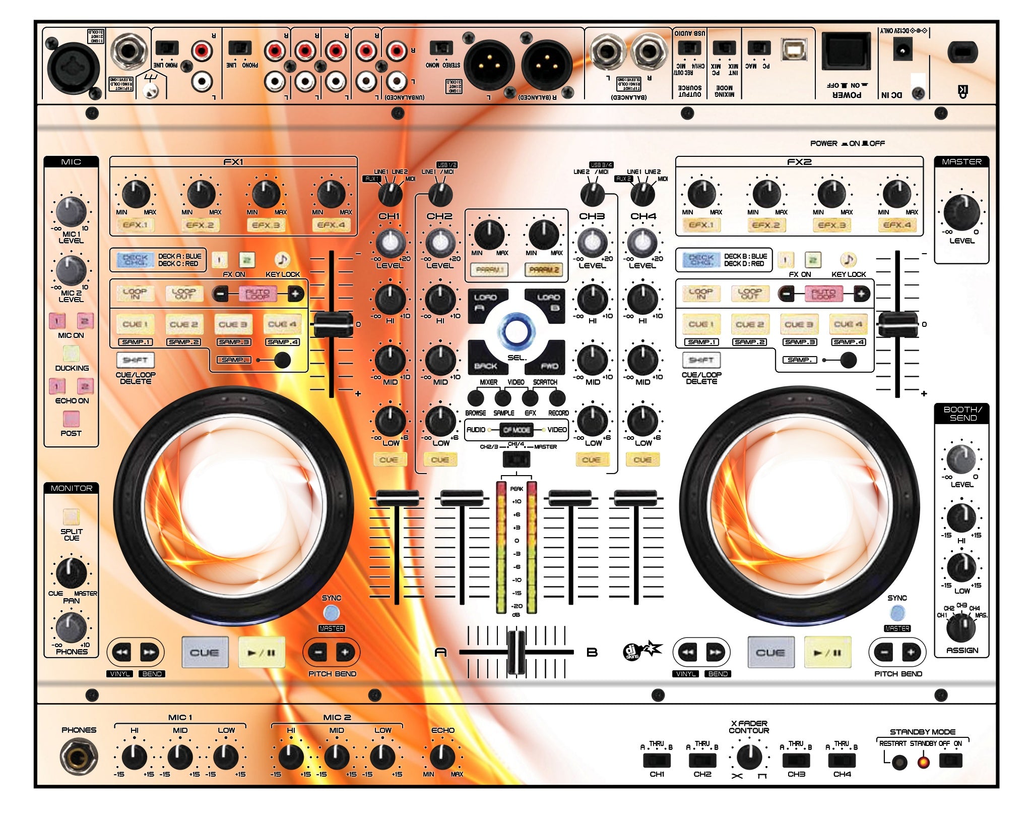 Denon DJ MC 6000 Skin Orange Swirl