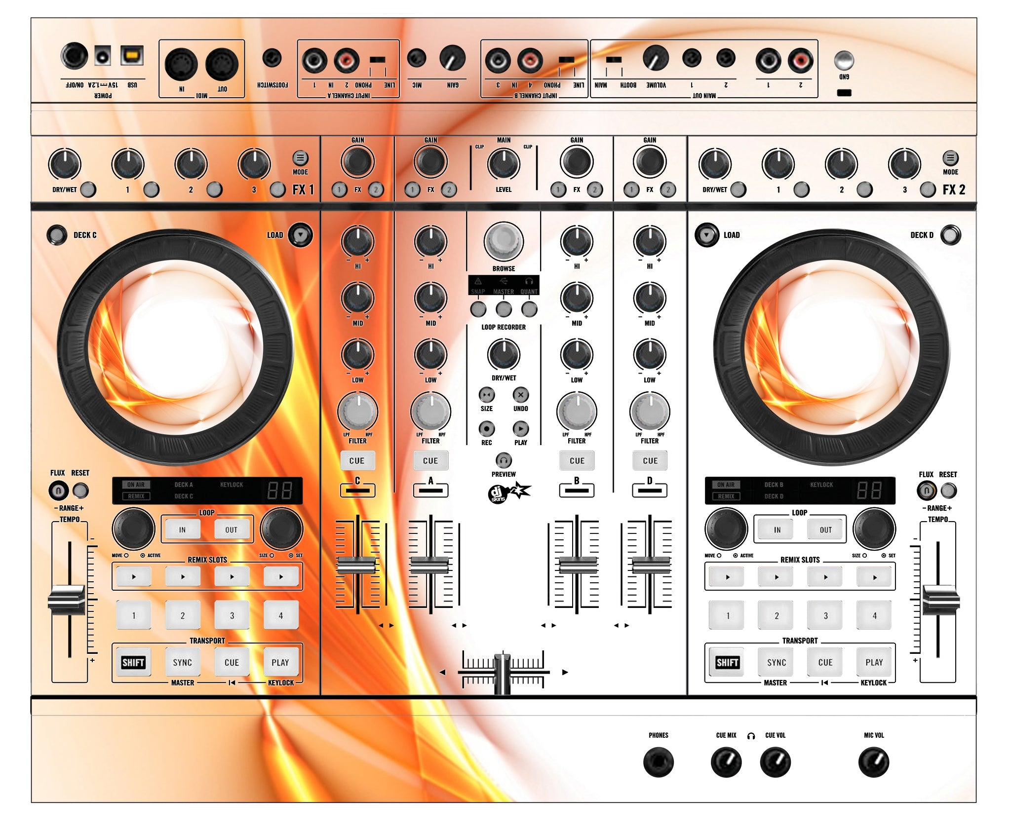 Native Instruments S4 MK2 Skin Orange Swirl