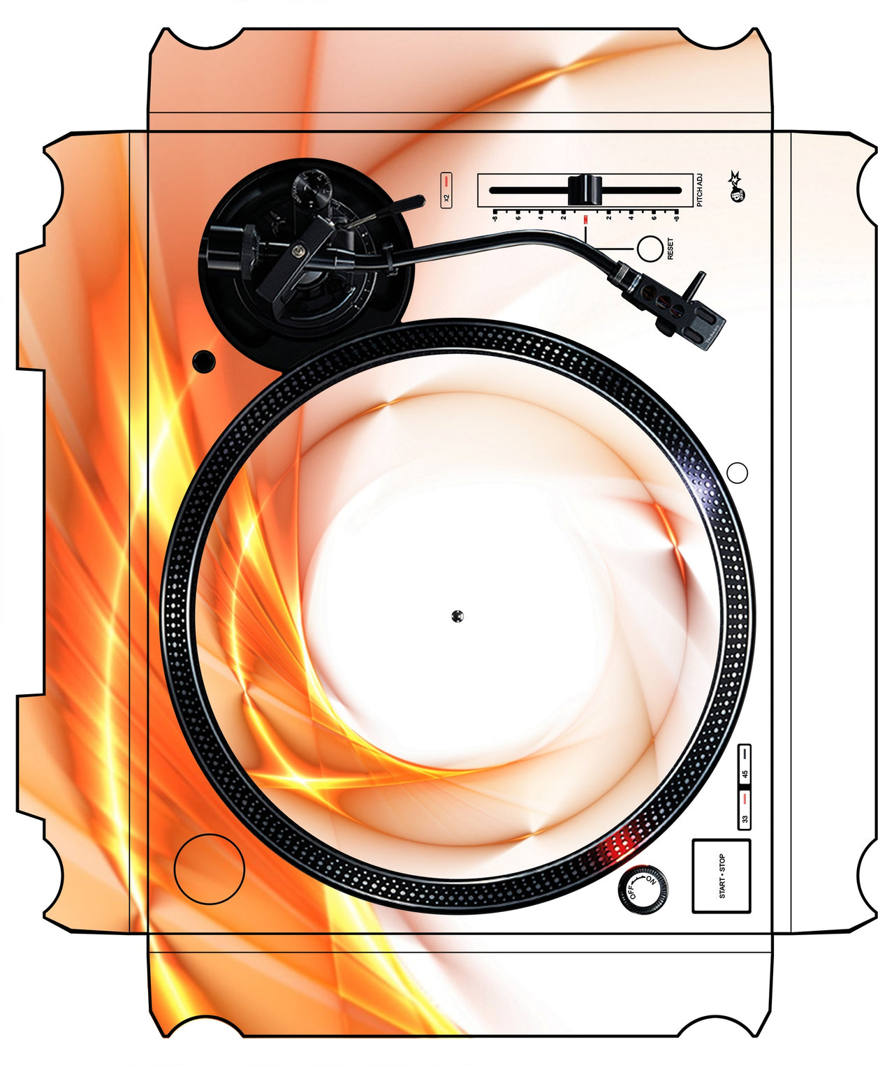 Technics 1200 / 1210 MK7 VERTICAL Skin Orange Swirl