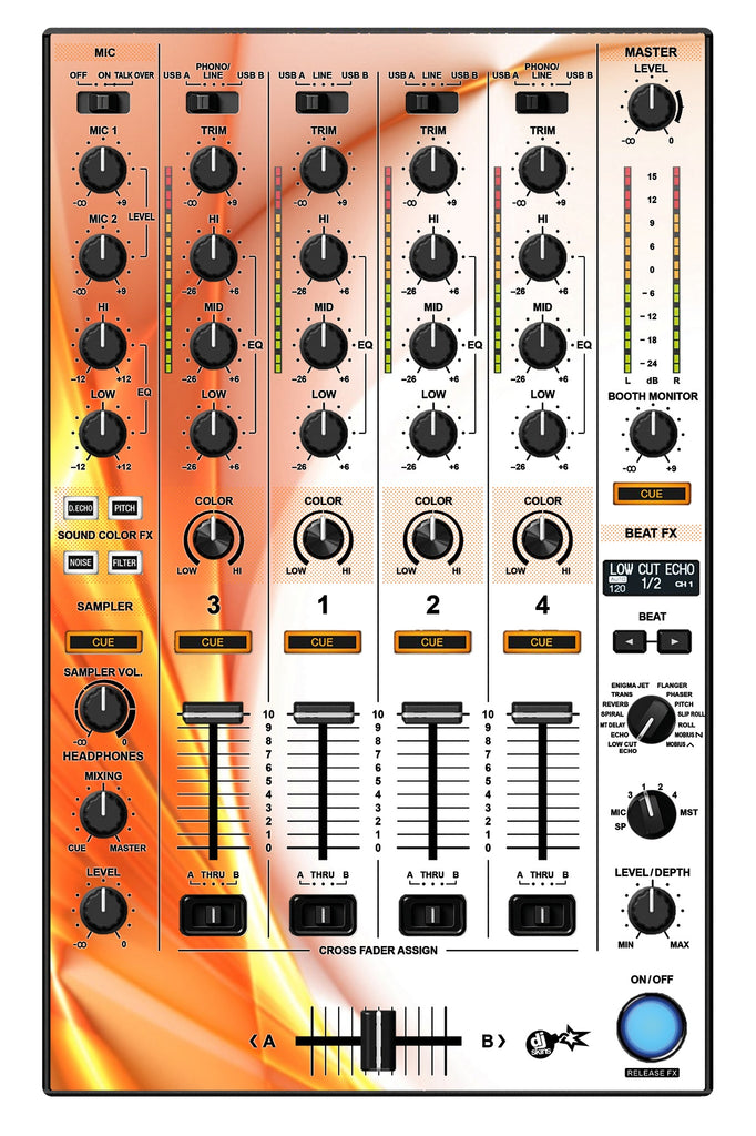 Pioneer DJ DDJ 1000 MIXER Skin Orange Swirl