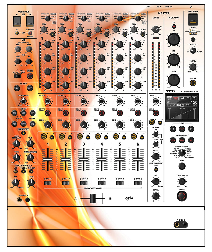 Pioneer DJ DJM V10 Skin Orange Swirl